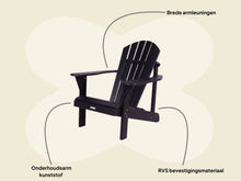 Afbeelding in Gallery-weergave laden, MaximaVida kunststof adirondack tuinstoel Montreal zwart - the original
