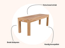Load image into Gallery viewer, MaximaVida teak bench Java - 120 x 40 cm
