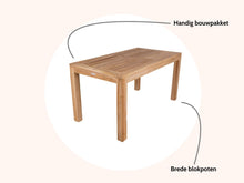 Afbeelding in Gallery-weergave laden, MaximaVida teakhouten tafel Java 180 x 80 cm
