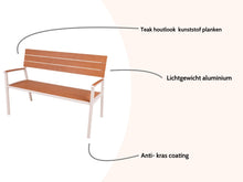 Load image into Gallery viewer, MaximaVida aluminium garden bench Bermuda 120 cm ivory
