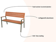 Load image into Gallery viewer, MaximaVida aluminium garden bench Bermuda 120 cm olive green
