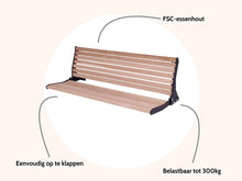 Load image into Gallery viewer, MaximaVida folding facade bench Jordaan with backrest 100 cm
