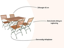Load image into Gallery viewer, MaximaVida foldable acacia garden set Toscana 120 cm olive green - chairs without armrest
