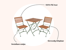 Afbeelding in Gallery-weergave laden, MaximaVida inklapbare vierkante acacia bistroset Toscana 70 cm olijfgroen - zonder armleuning
