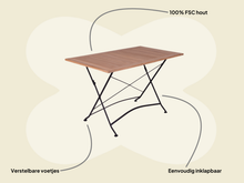 Afbeelding in Gallery-weergave laden, MaximaVida inklapbare tuintafel Toscana 120 x 70 cm zwart - 100% FSC excellent acacia
