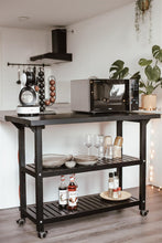 Load image into Gallery viewer, MaximaVida kitchen workbench Sergio 115 cm black- 4 cm thick work surface
