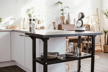 Load image into Gallery viewer, MaximaVida kitchen workbench Sergio 115 cm black- 4 cm thick work surface
