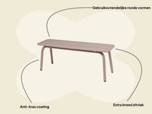 Load image into Gallery viewer, MaximaVida metal garden bench Max 120 cm taupe  without backrest
