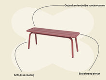 Afbeelding in Gallery-weergave laden, MaximaVida metalen tuinbank Max 120 cm terracotta- zonder rugleuning
