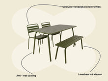 Load image into Gallery viewer, MaximaVida metal garden set Max 150 cm olive green - 4-piece
