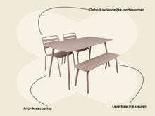 Lade das Bild in den Galerie-Viewer, MaximaVida Metall-Gartenmöbelset Max 150 cm Taupe  4-teilig, Bank ohne Rückenlehne
