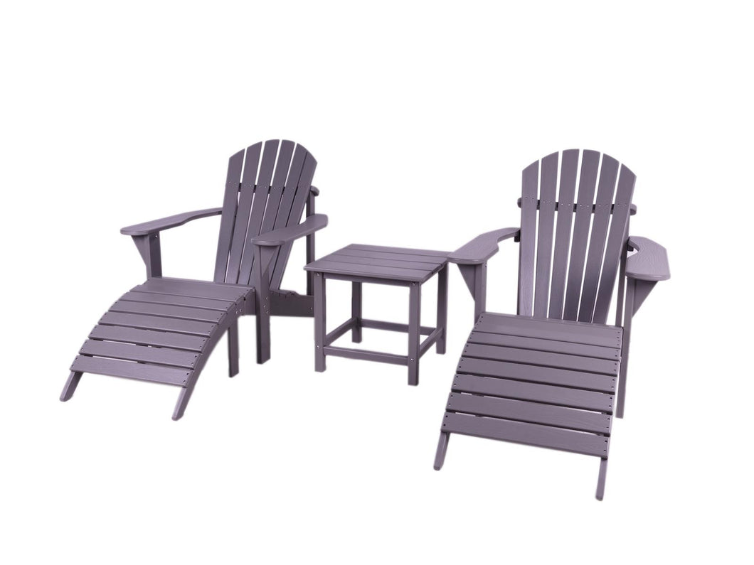 MaximaVida polywood adirondack garden chair set Montreal grey – luxurious version