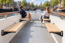 Load image into Gallery viewer, MaximaVida wall-mounted folding bench Jordaan 150 cm - FSC ash wood
