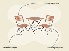 Afbeelding in Gallery-weergave laden, MaximaVida inklapbare vierkante acacia bistroset Toscana 70 cm zwart - stoelen zonder armleuning
