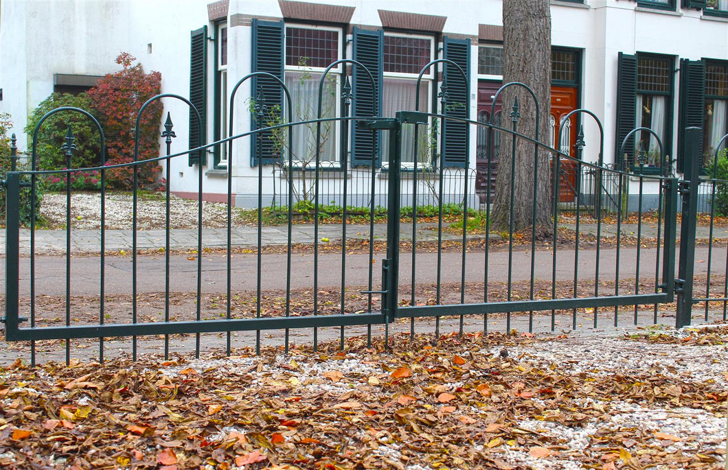 OUTLET GROENLO MaximaVida dubbele metalen tuinpoort Utrecht 90 cm groen - inclusief palen en sluitin