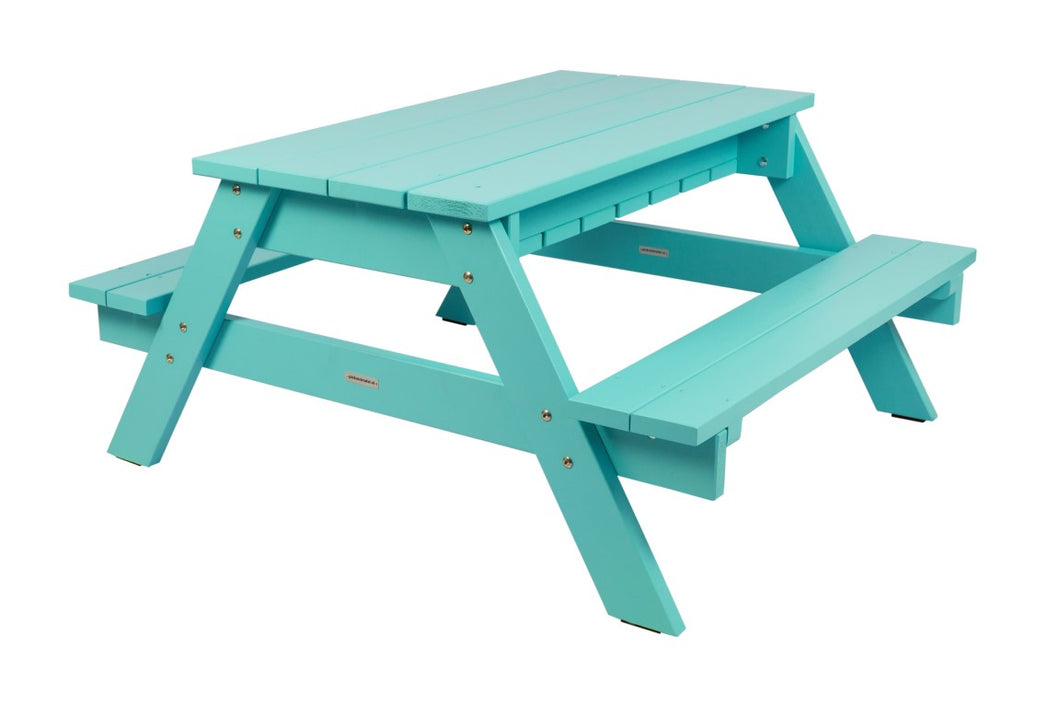 OUTLET GROENLO MaximaVida luxe houten kinderpicknicktafel Curaçao 100 cm blauw