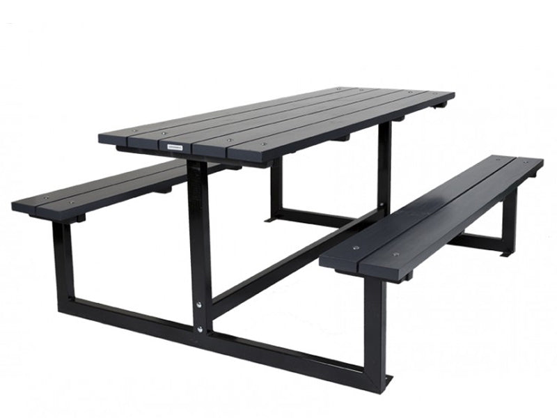 OUTLET GROENLO MaximaVida houten picknicktafel Liverpool 180 cm antraciet - metalen onderstel