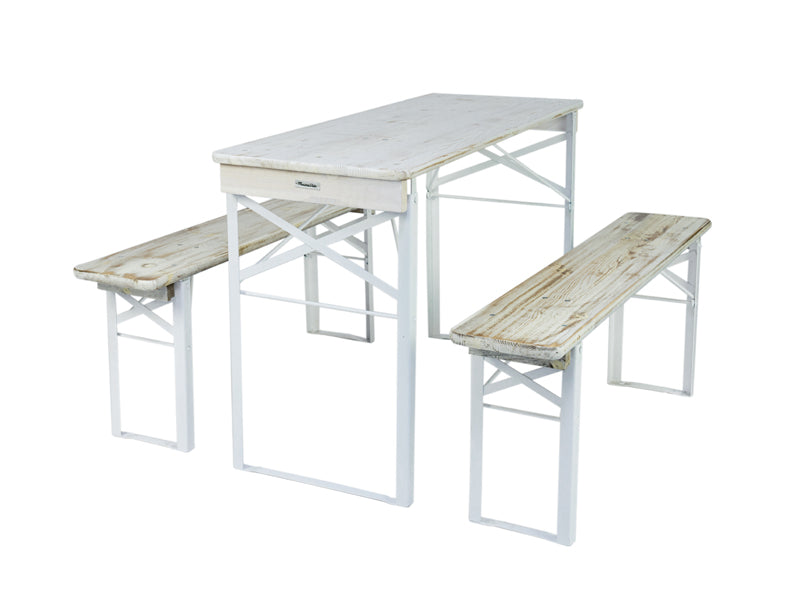 MaximaVida klappbare Picknicktischgarnitur Berlin, whitewash, 120 cm