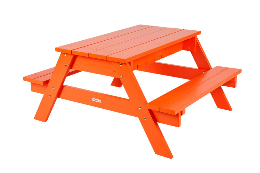 OUTLET MaximaVida luxe houten kinderpicknicktafel Curaçao 100 cm oranje