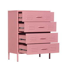 Load image into Gallery viewer, MaximaVida metalen locker ladekast Finn 80 x 40 x 102 cm oud roze - 4 lades
