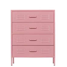Load image into Gallery viewer, MaximaVida metalen locker ladekast Finn 80 x 40 x 102 cm oud roze - 4 lades
