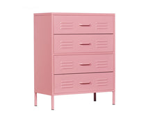 Load image into Gallery viewer, MaximaVida metalen locker ladekast Finn 80 x 40 x 102 cm oud roze - 4 lades
