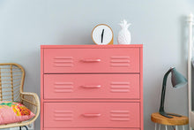 Load image into Gallery viewer, MaximaVida metalen locker ladekast Finn 80 x 40 x 102 cm oud roze - 4 lades
