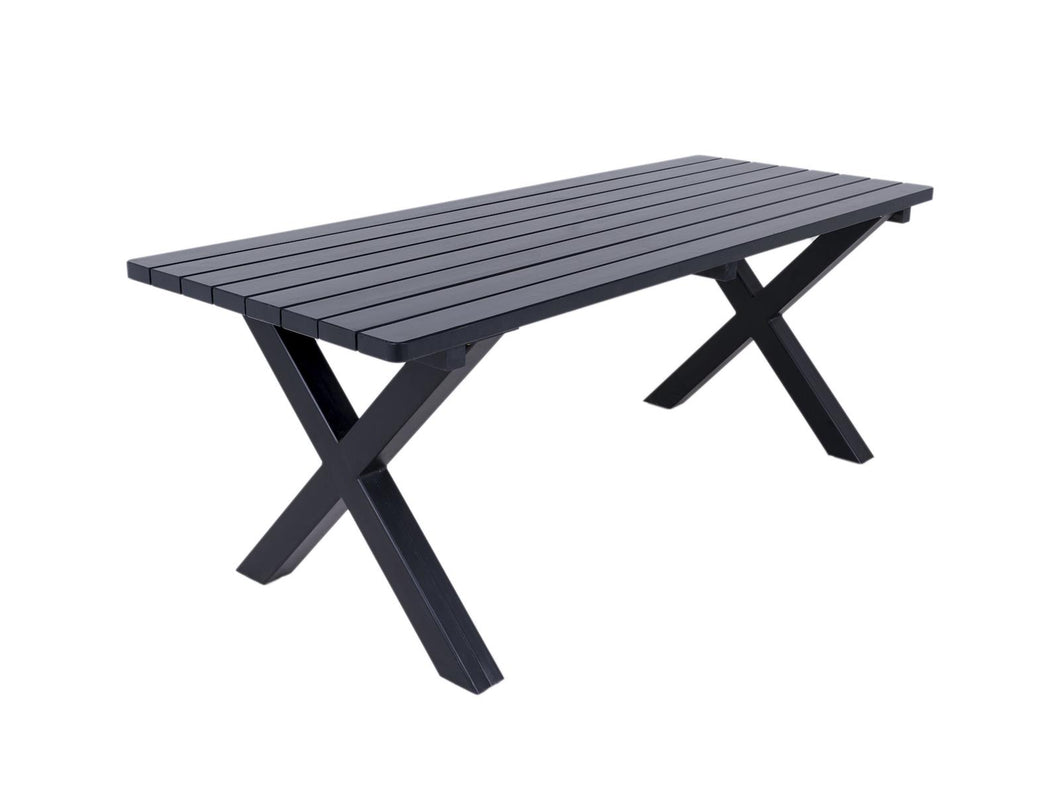 MaximaVida Gartentisch Riga 200 x 90 cm blackwash - X-Tischgestell New York