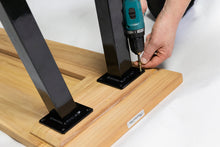 Load image into Gallery viewer, MaximaVida metal slanted table legs New York 40 cm square black coated
