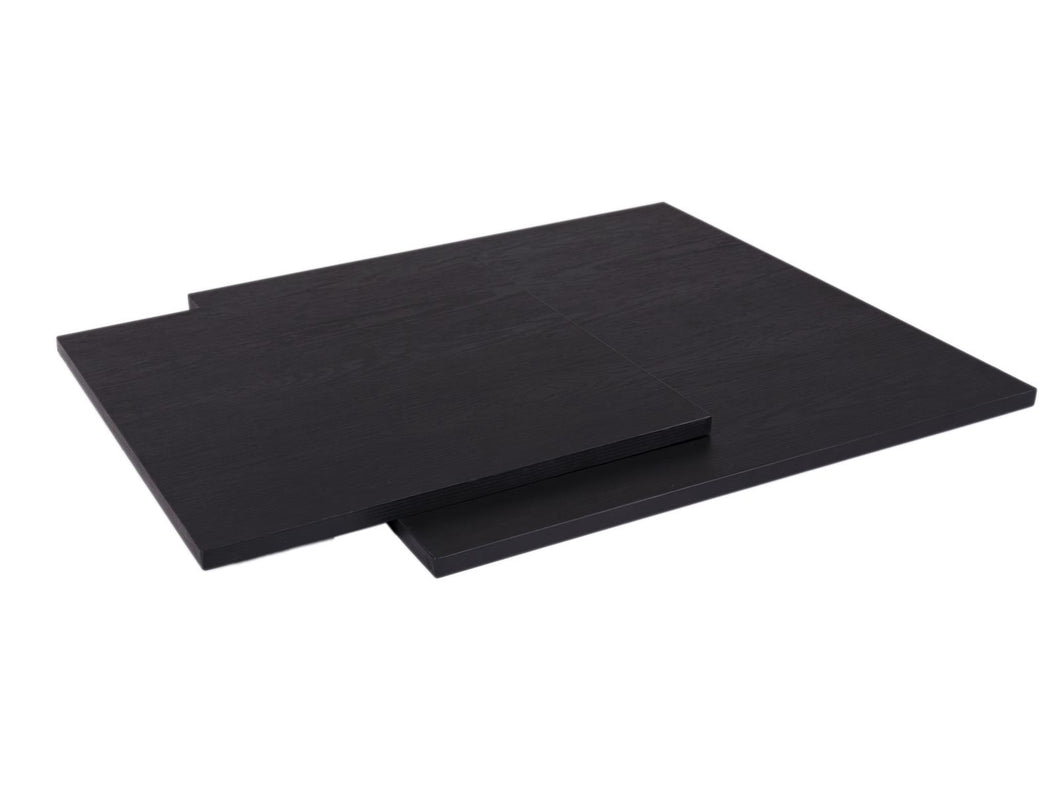 MaximaVida Set viereckige Tischplatten Chicago 45 und 60 cm schwarz – Kiefernholz Furnier