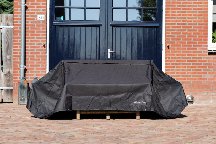 OUTLET MaximaVida vierkante en ronde picknicktafel beschermhoes London 200 cm zwart - zware uitvoeri