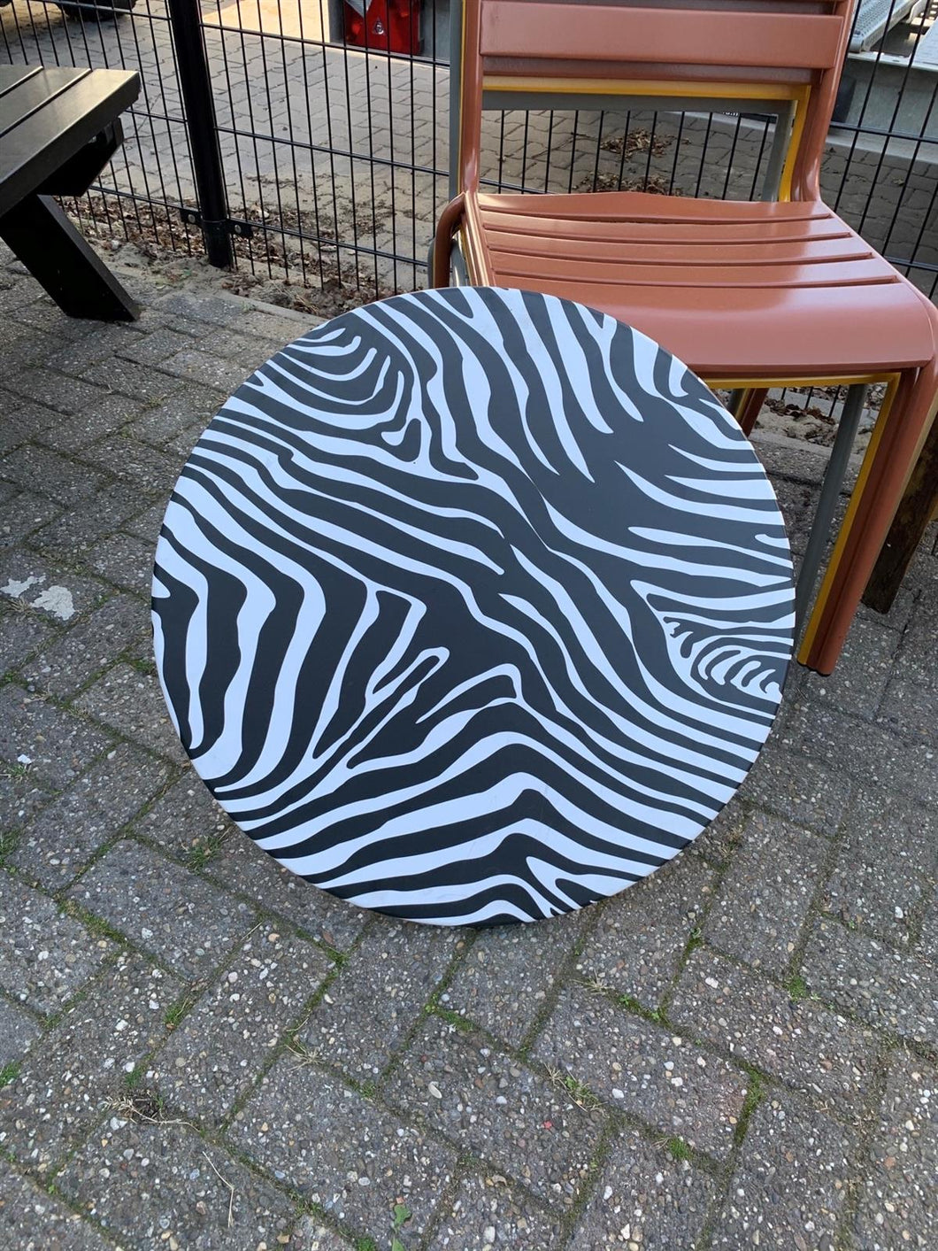 OUTLET GROENLO MaximaVida topalit tafelblad Zebra - rond 70 cm
